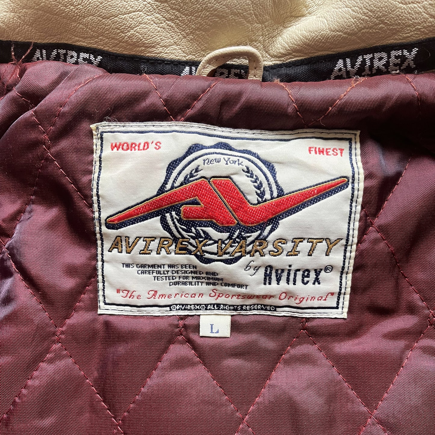Avirex USA Leather Varsity Jacket - L / XL