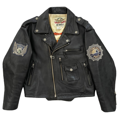Avirex Leather Biker Motorcycle Jacket - S / M