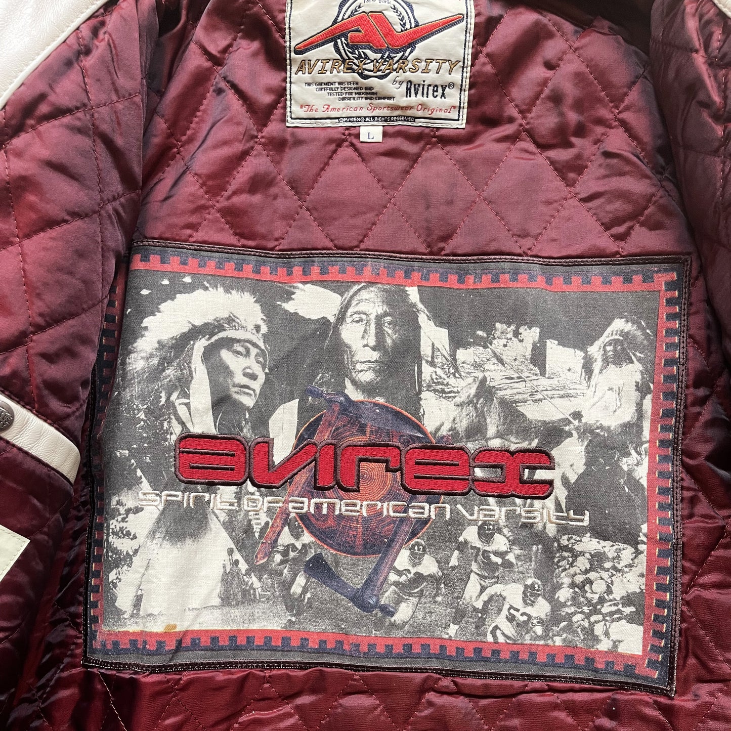 Avirex USA Leather Varsity Jacket - L / XL