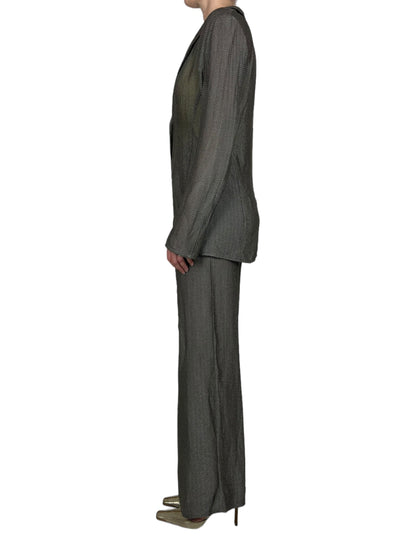 Emporio Armani 1990s herringbone trouser suit