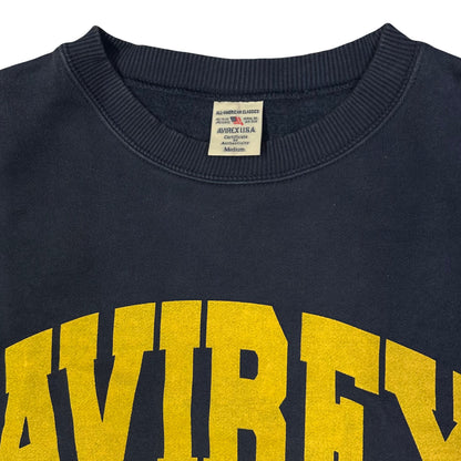 Avirex Spellout Sweatshirt In Navy & Yellow ( M )