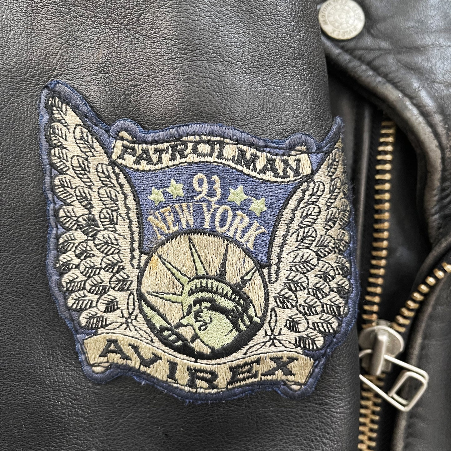 Avirex Leather Biker Motorcycle Jacket - S / M