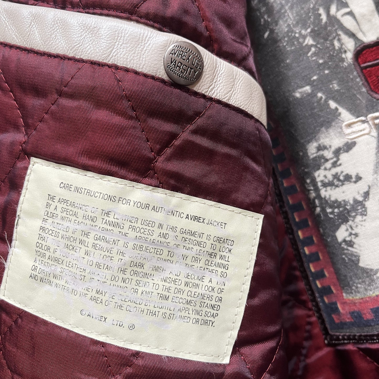 Avirex USA Leather Varsity Jacket - L / XL