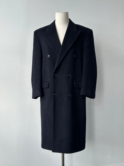 Vintage 1990s Wool Cashmere Double Breasted Coat - L