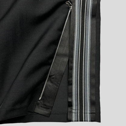 Prada Milano 2022 Mohair & Wool Striped Plaque Logo Trousers - IT50 (L) | W33, Black