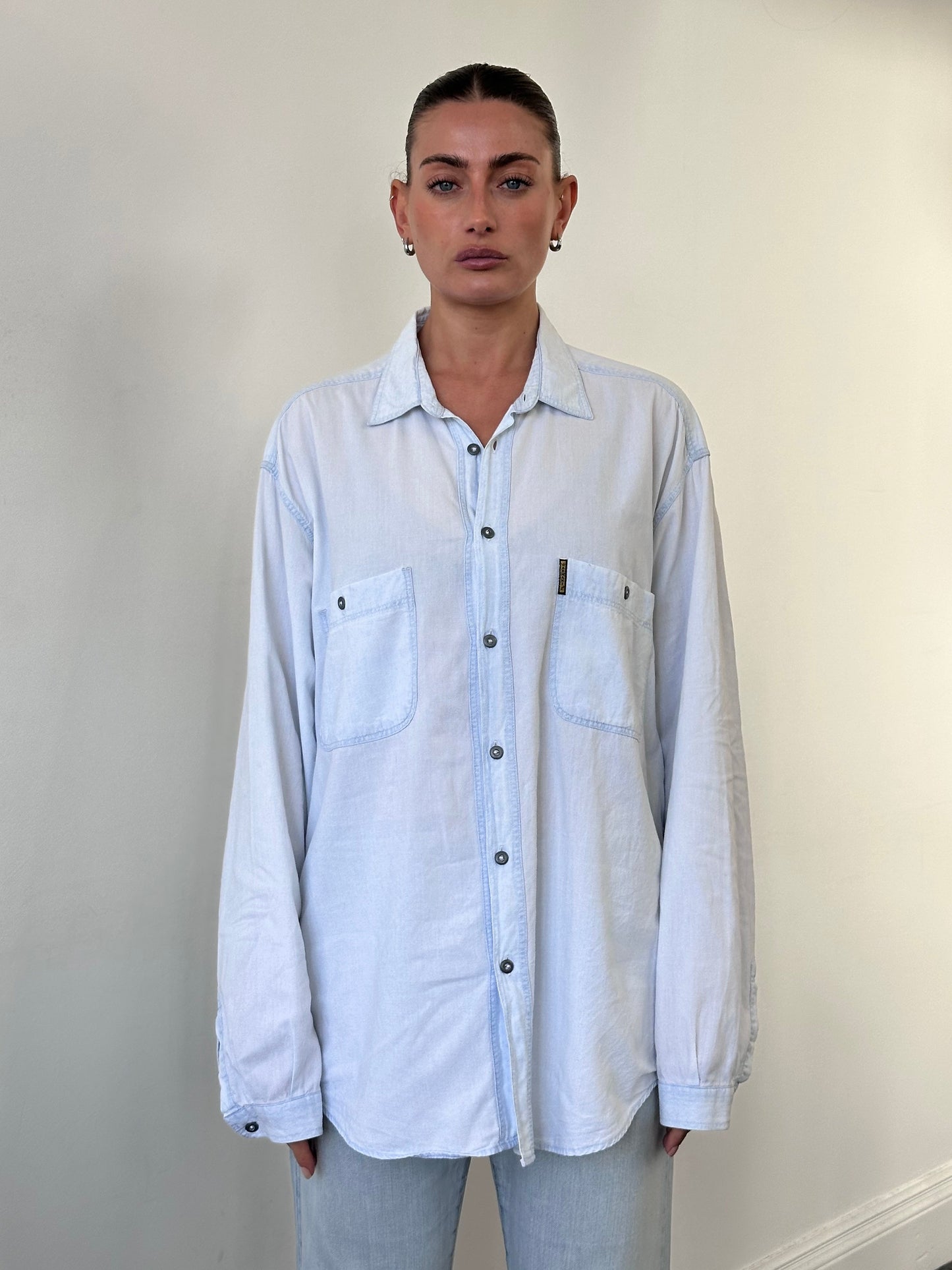 Armani Jeans Light Wash Denim Shirt - XL