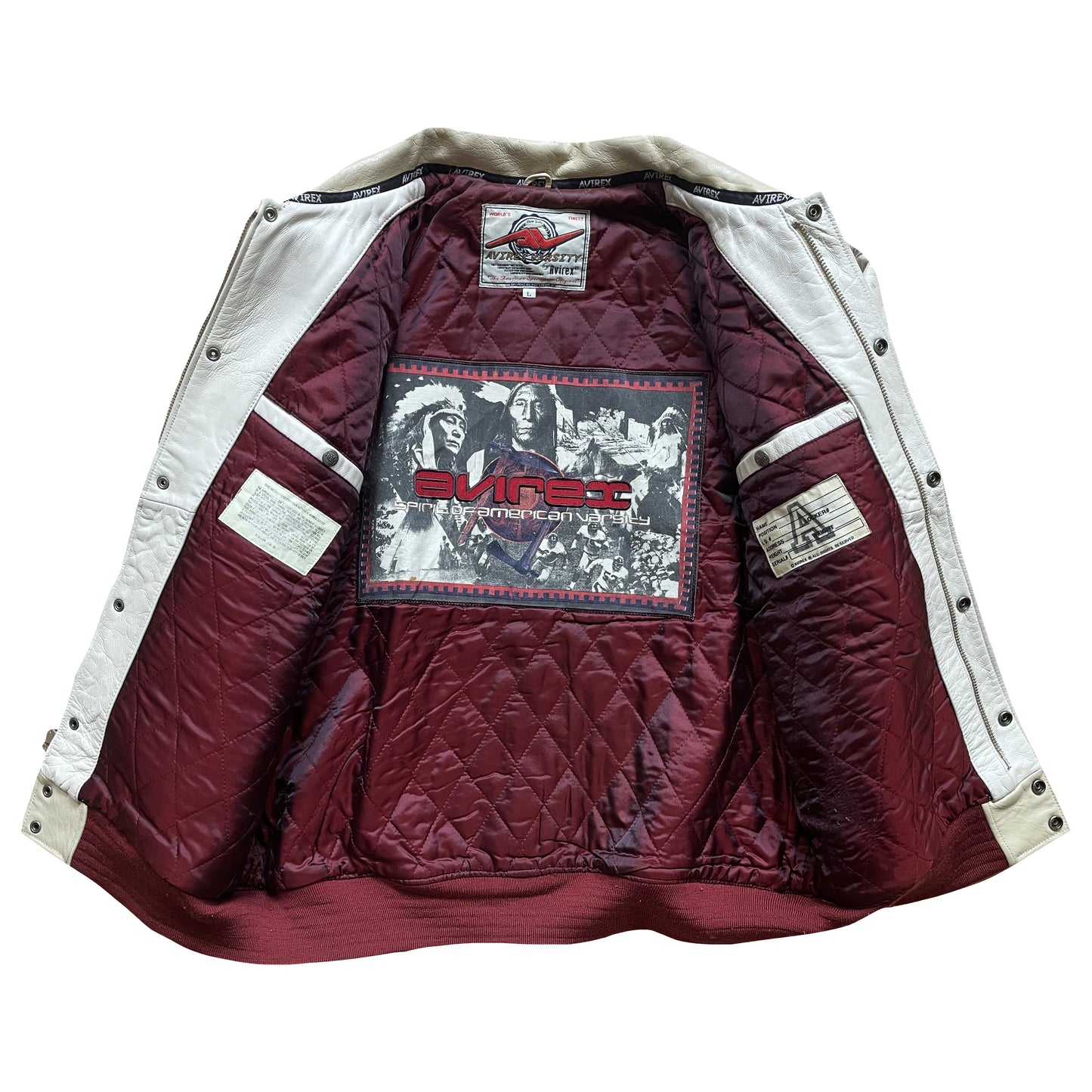 Avirex USA Leather Varsity Jacket - L / XL