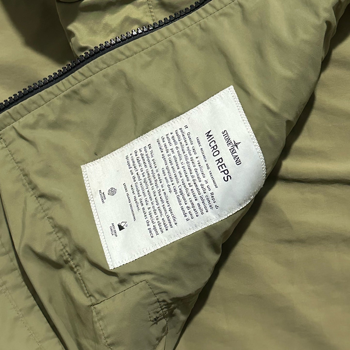 Stone Island Micro Reps Zip Up Hidden Front Pocket Jacket