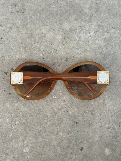 Versace 2000s Oversized Round Medusa Logo Sunglasses