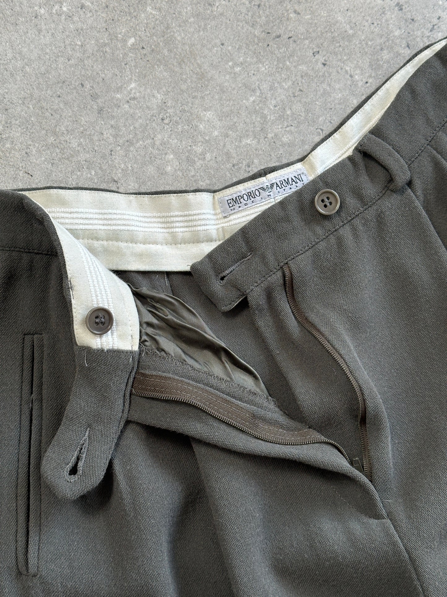 Emporio Armani High Waisted Straight Leg Trousers - W24