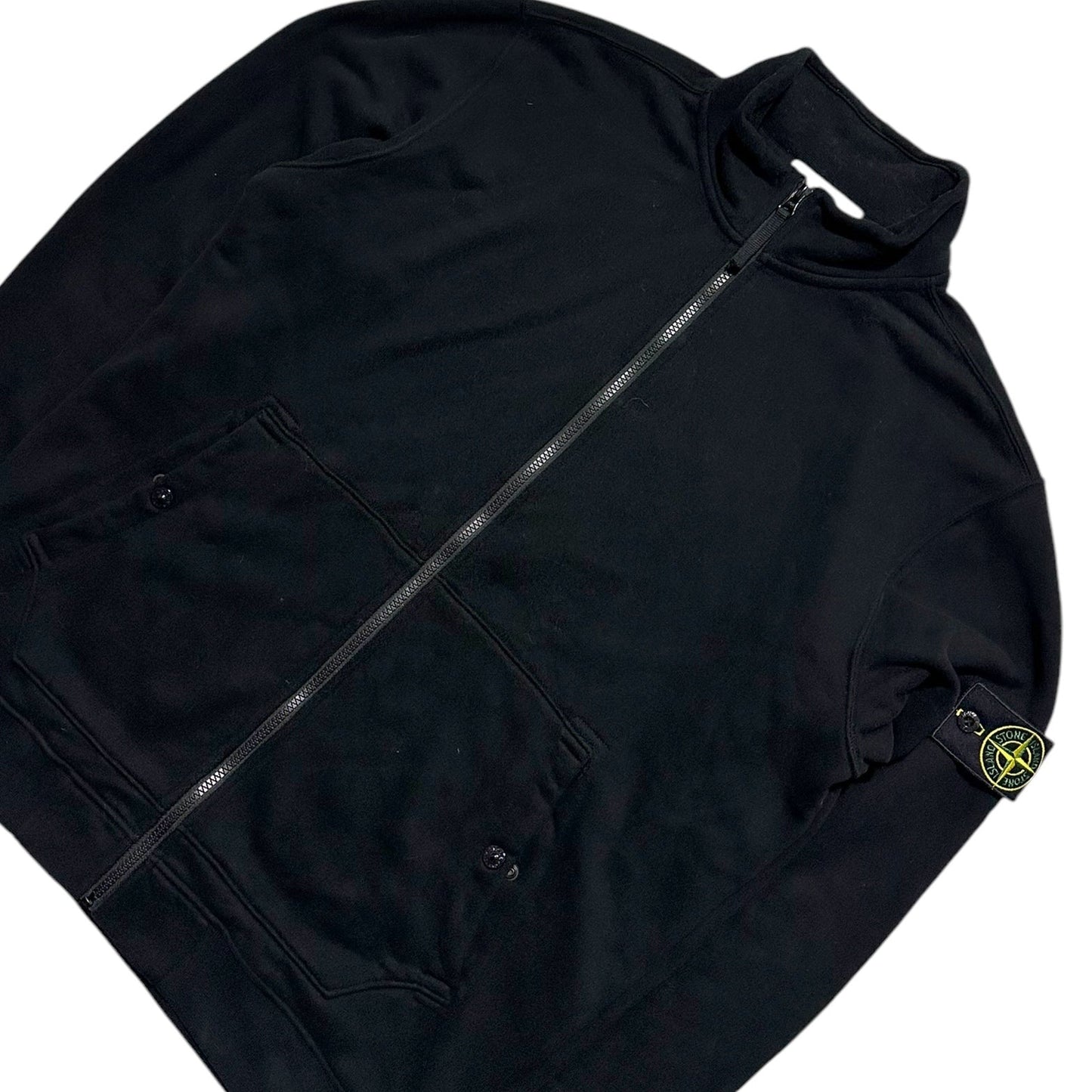 Stone Island Zip Up Thick Cotton Double Pocket Jumper