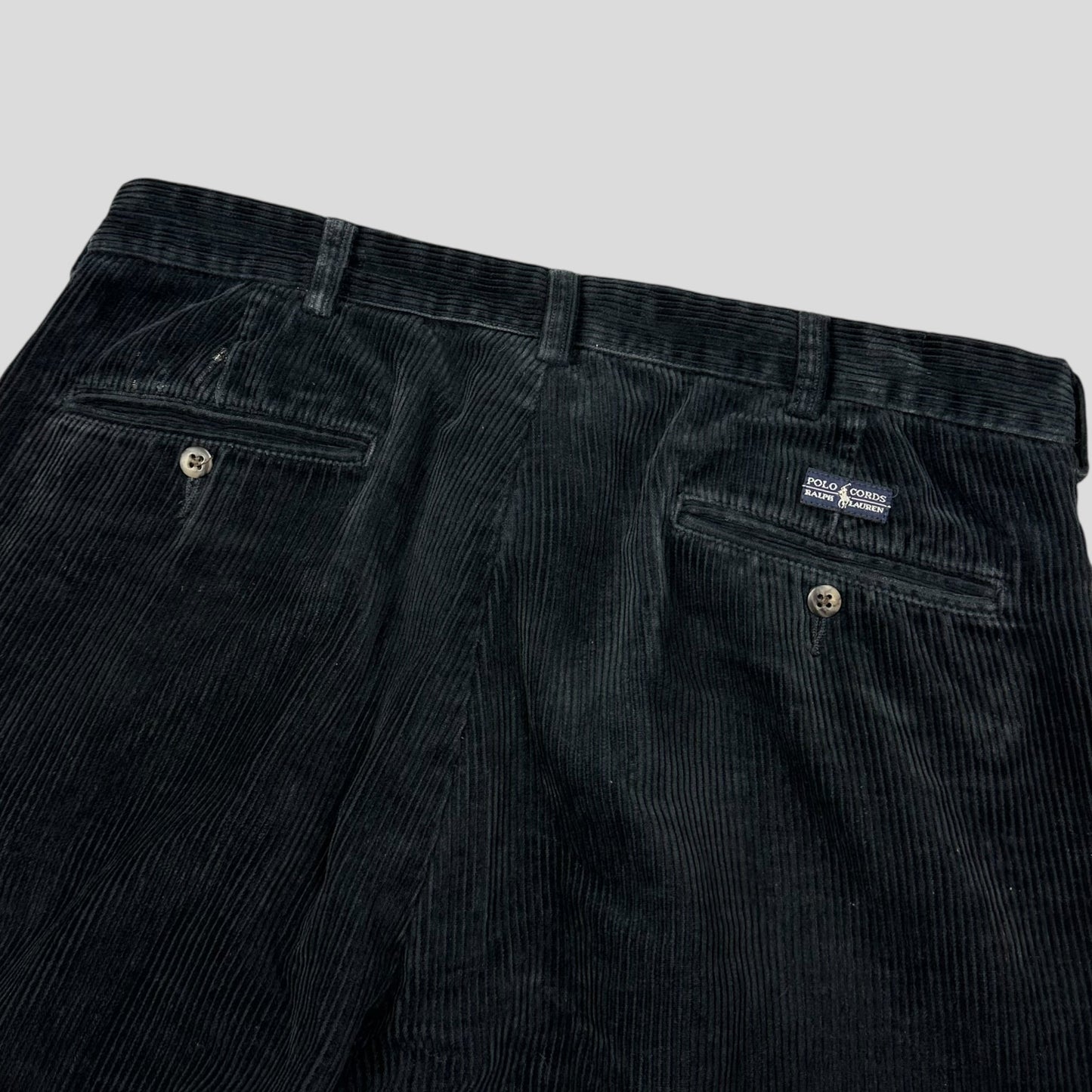 Ralph Lauren 90’s Polo Jumbo Corduroy Baggy Andrew Trousers - 34 | Default Title, Black