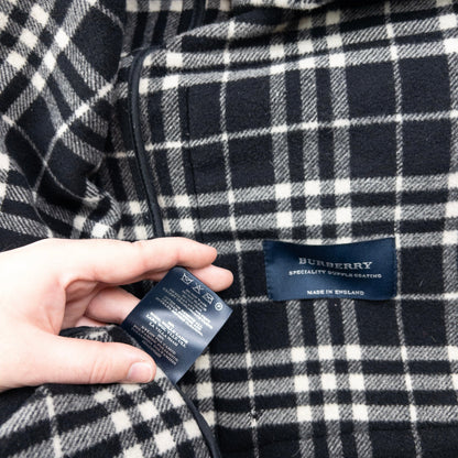 Vintage 2000s Burberry Nova Check Lined Wool Duffle Jacket Size M | O/S, Black