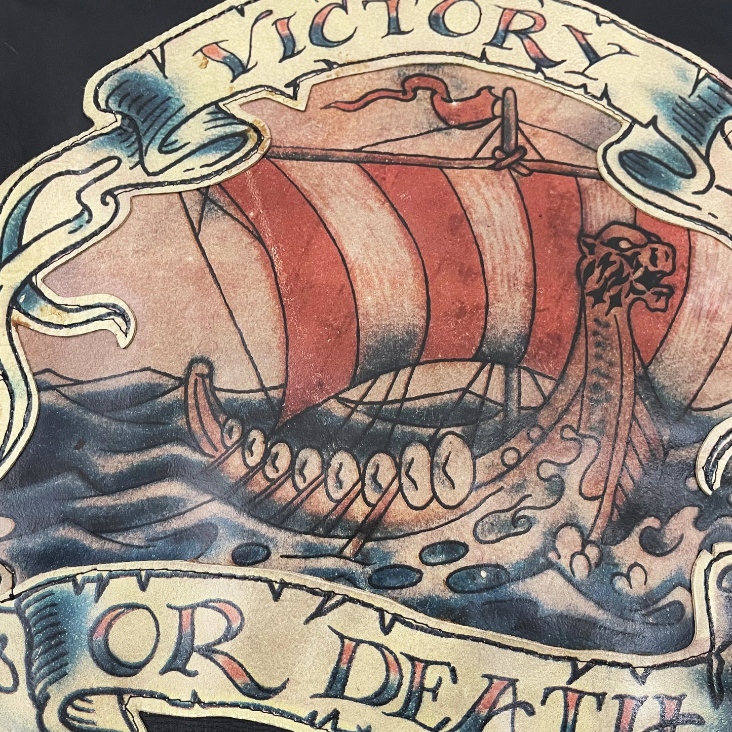 Avirex 'Victory or Death' Leather Biker Motorcycle Jacket - S