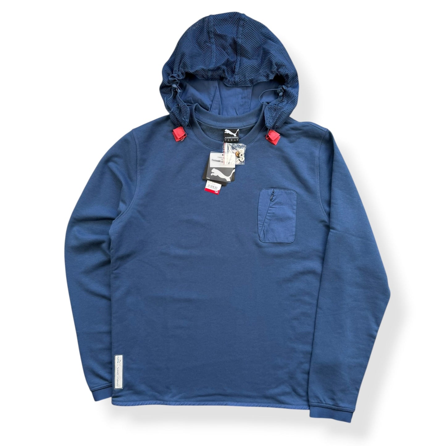 2000's Puma by Hussein Chalayan Detachable Hood Sweatshirt (L) | Large, Blue