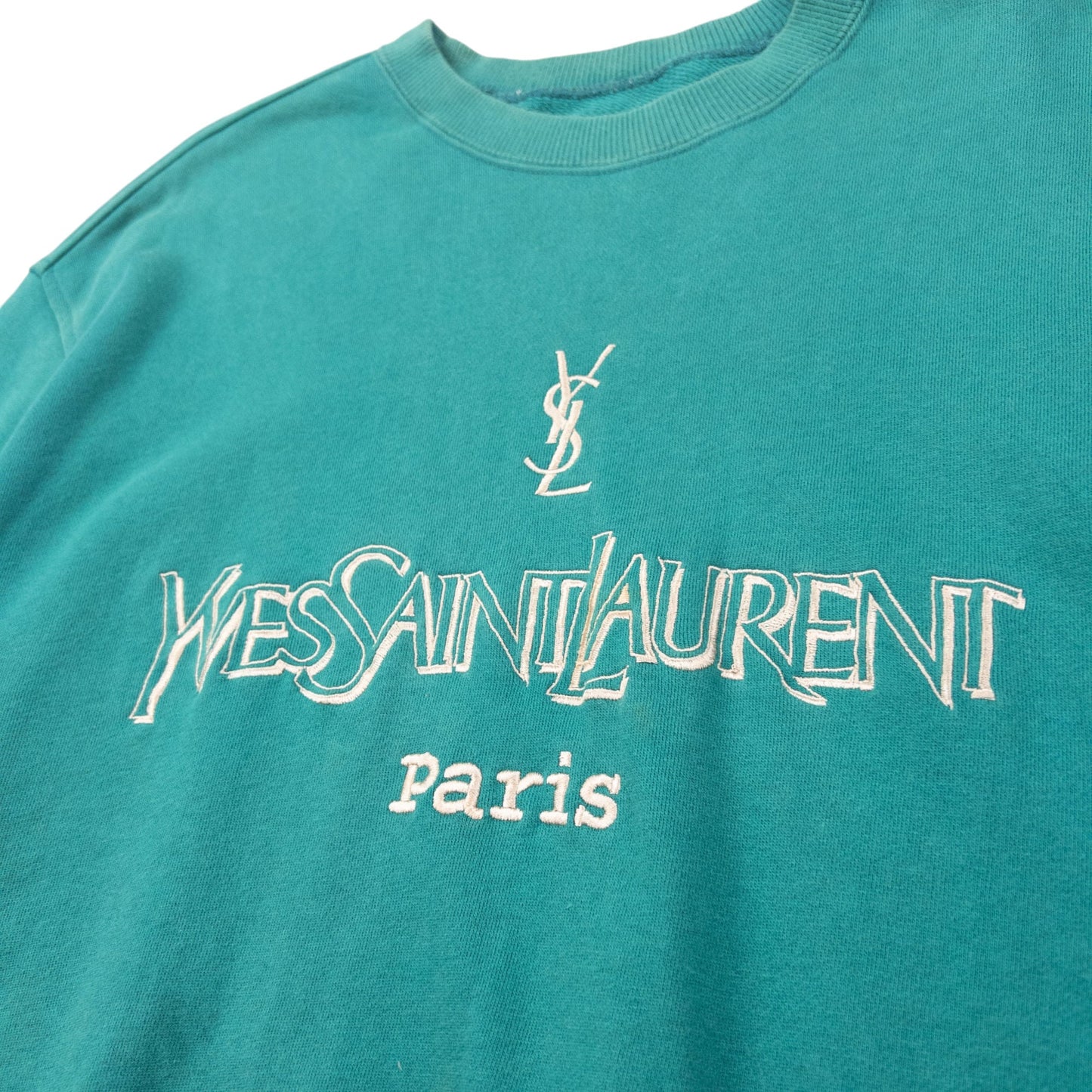 Vintage YSL Yves Saint Laurent Embroidered Sweatshirt Size M