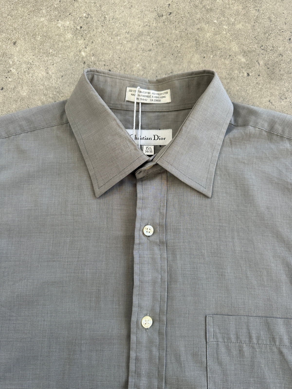 Christian Dior 1980s cotton shirt in size L/XL, featuring classic tailored design and Dior branding.