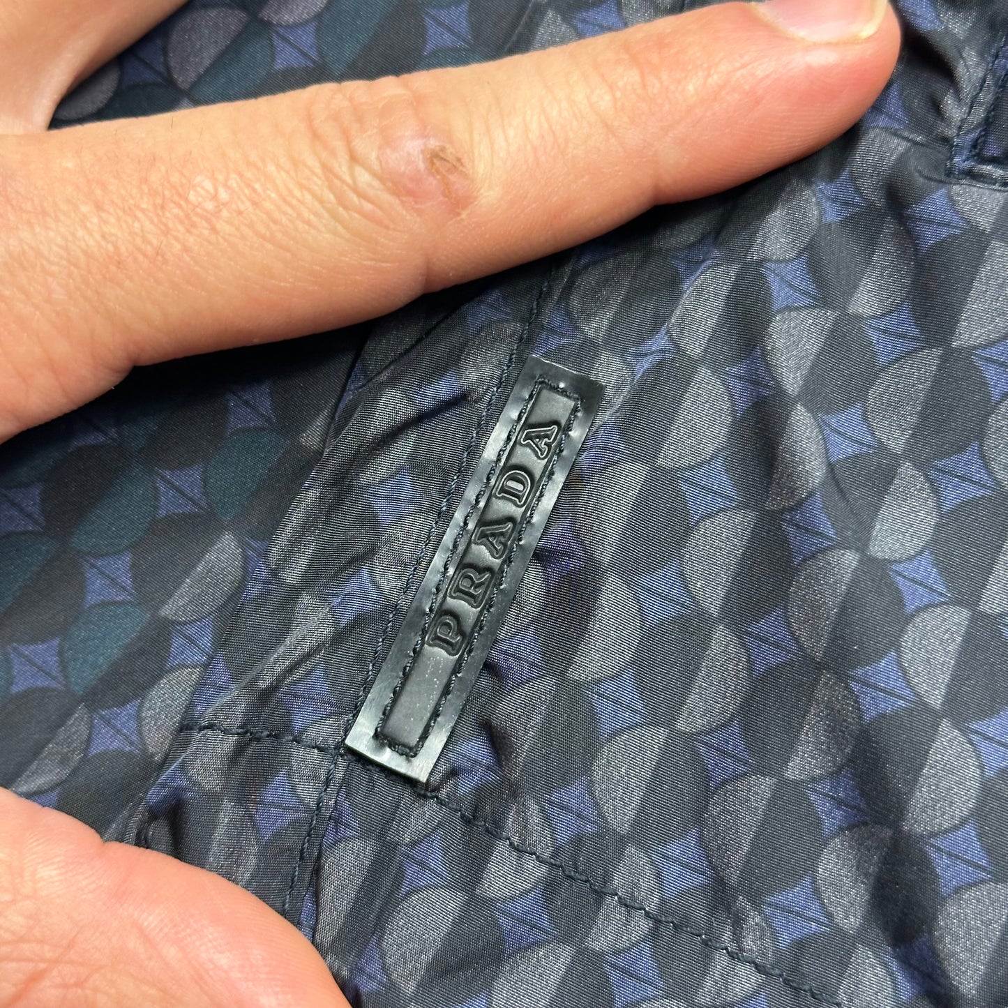 Prada Sport 2008 Geometric Shadow Print Nylon Jacket - M