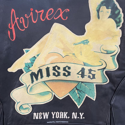 Avirex Leather Biker Motorcycle Jacket - S / M