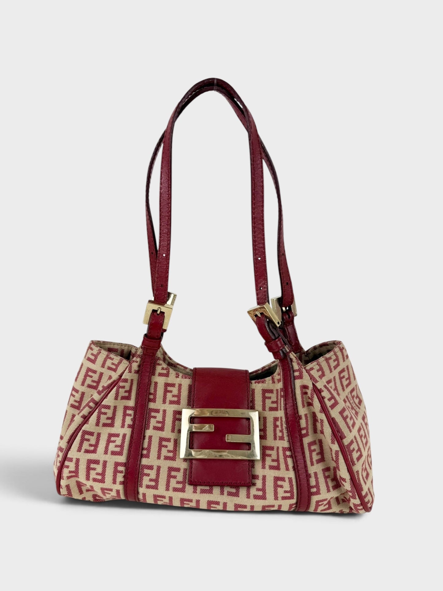 90s Fendi Zucca Red Mini Shoulder Bag | O/S, Multicoloured