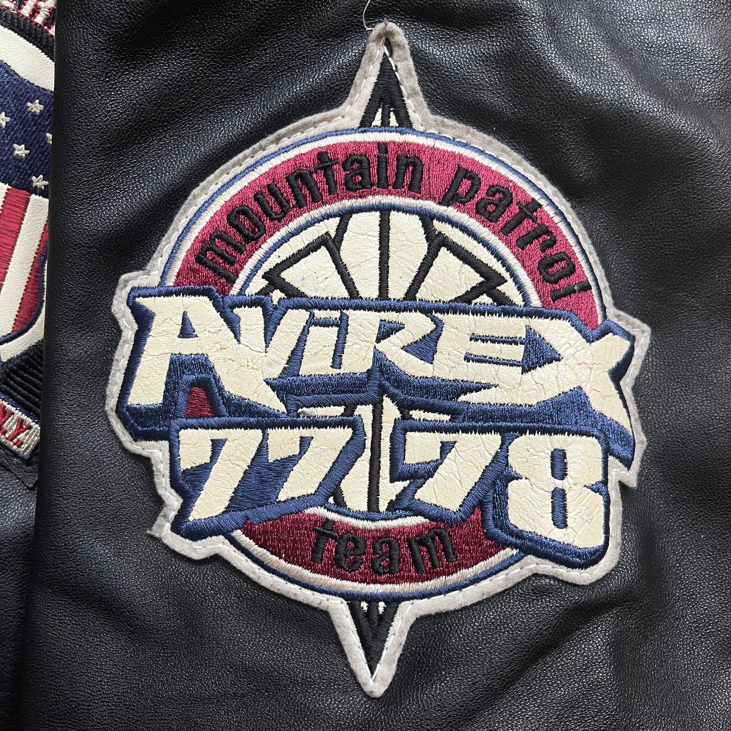 Avirex 'Ice Tigers' Leather Varsity Jacket - L