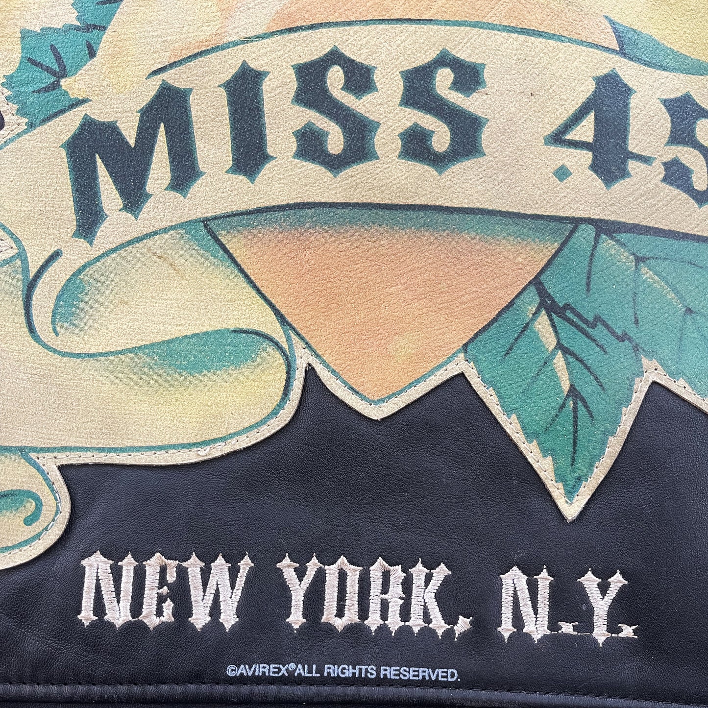 Avirex Leather Biker Motorcycle Jacket - S / M