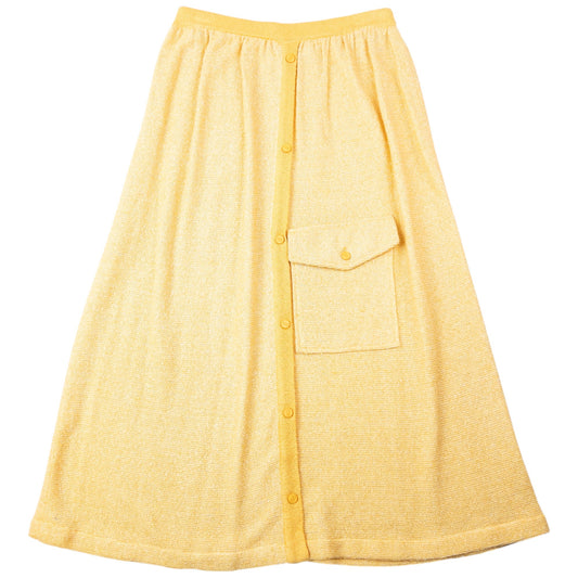 Vintage 90s Dior Knitted Pocket Skirt Womens Size L | Large, Yellow