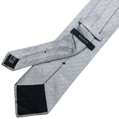 Vintage 2000s Gucci Monogram Silk Tie | O/S, Grey