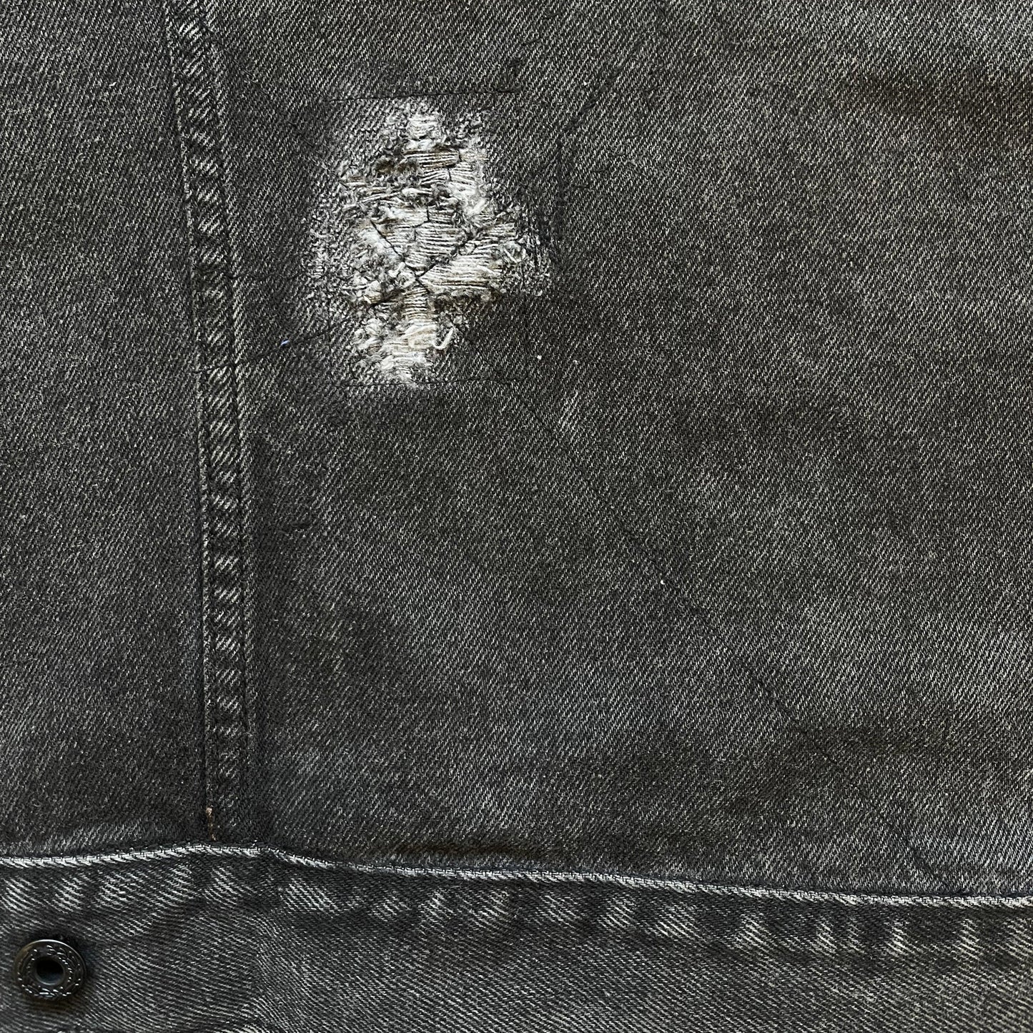 Boro Sashiko Distressed Denim Trucker Jacket - XL