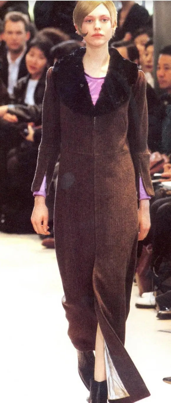 Comme des Garçons Junya Watanabe 1995 Runway Fur Collar Coat XS