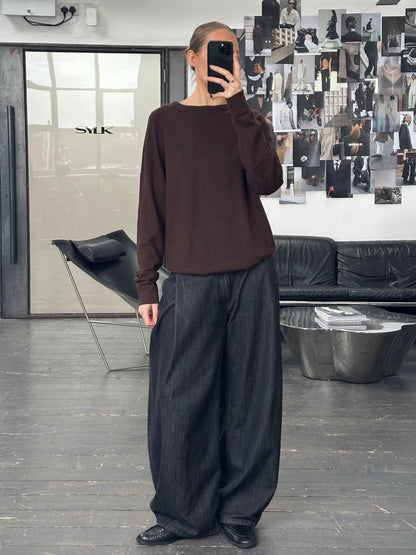 Timberland 2000s Pure Wool Knitted Logo Jumper - M/L