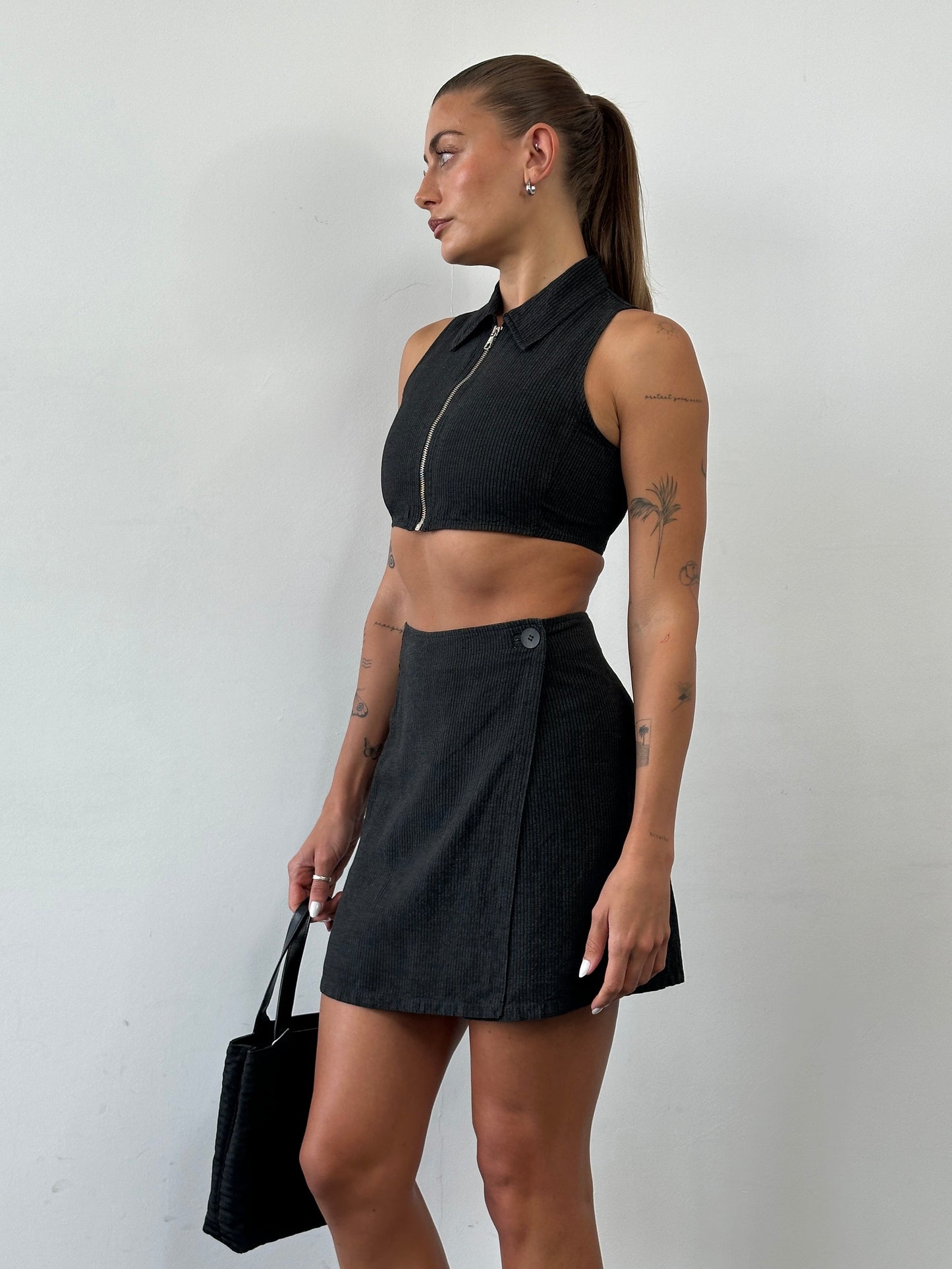 Armani Jeans Linen Stripe Two Piece Skirt Set - S/W25