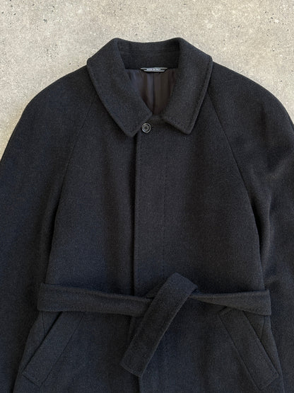Italian Vintage 1980s Wool Belted Coat - XL