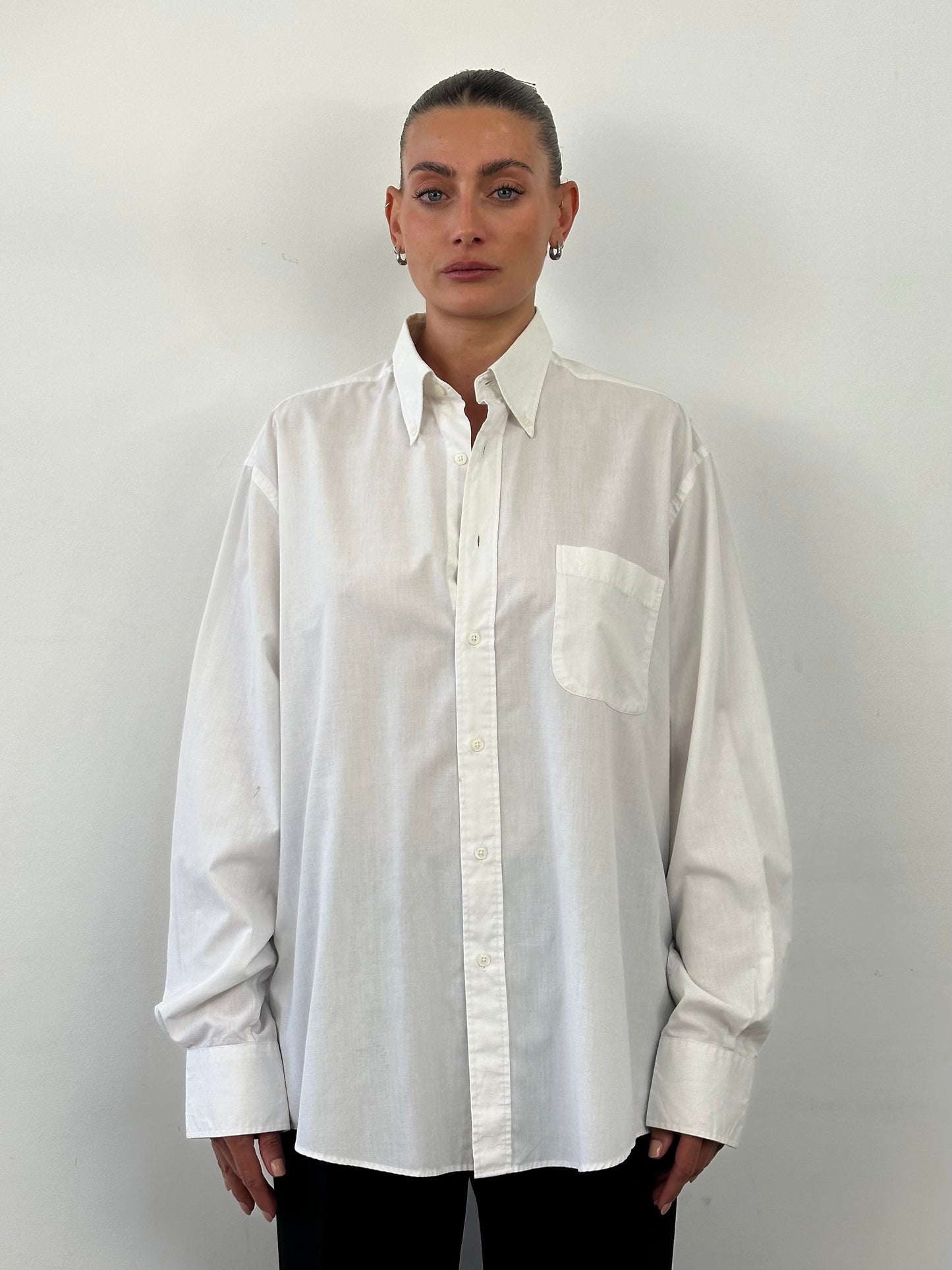 Yves Saint Laurent 90s Cotton Logo Shirt - XL