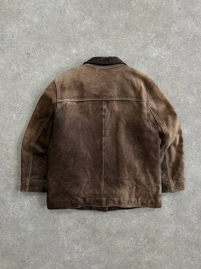 Vintage 1990s Distressed Leather Jacket - M