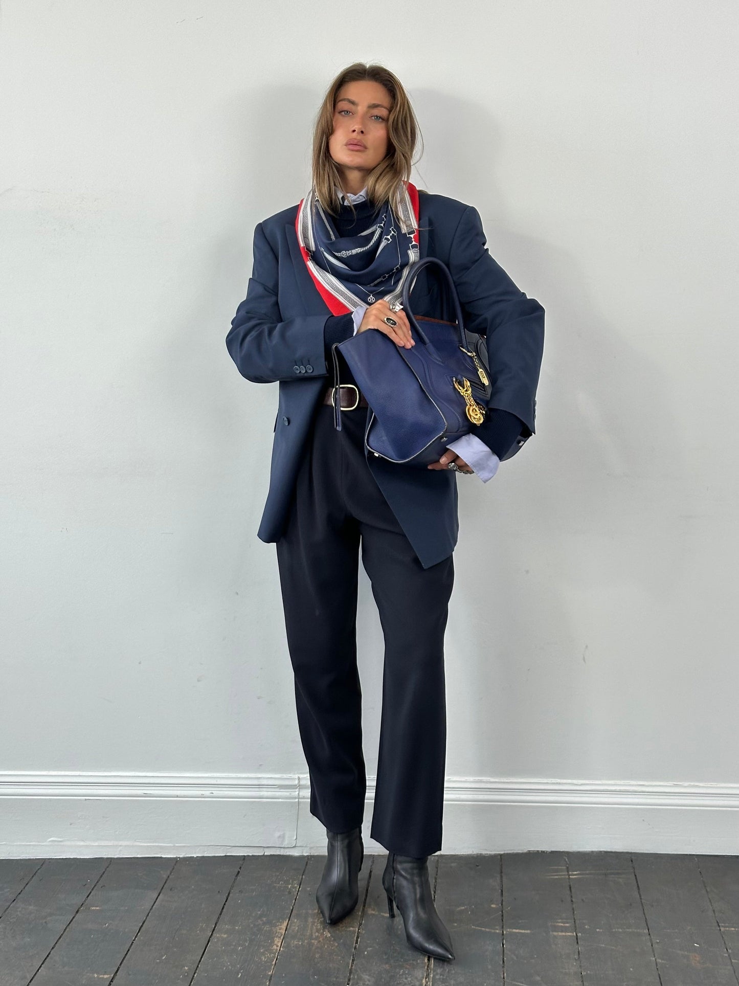 Giorgio Armani 1990s Pure Wool High Waisted Tapered Trousers - W28