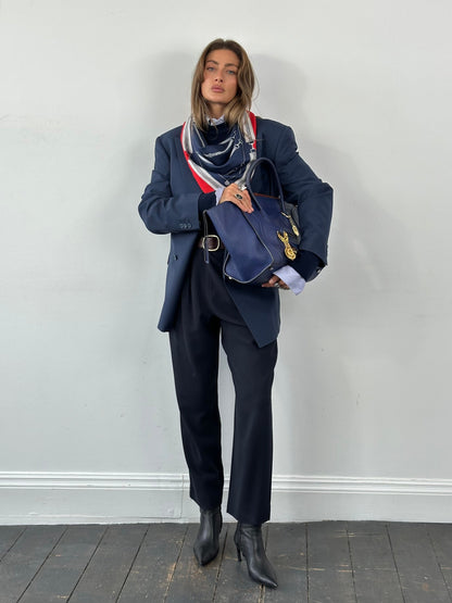 Giorgio Armani 1990s Pure Wool High Waisted Tapered Trousers - W28