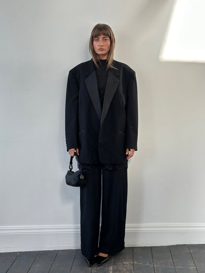 Christian Dior Le Connaisseur 1990s Tuxedo Wool Blazer - 52R/XXL