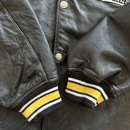 Avirex 'Black Aces' Leather Varsity Jacket - XL | XL, Black