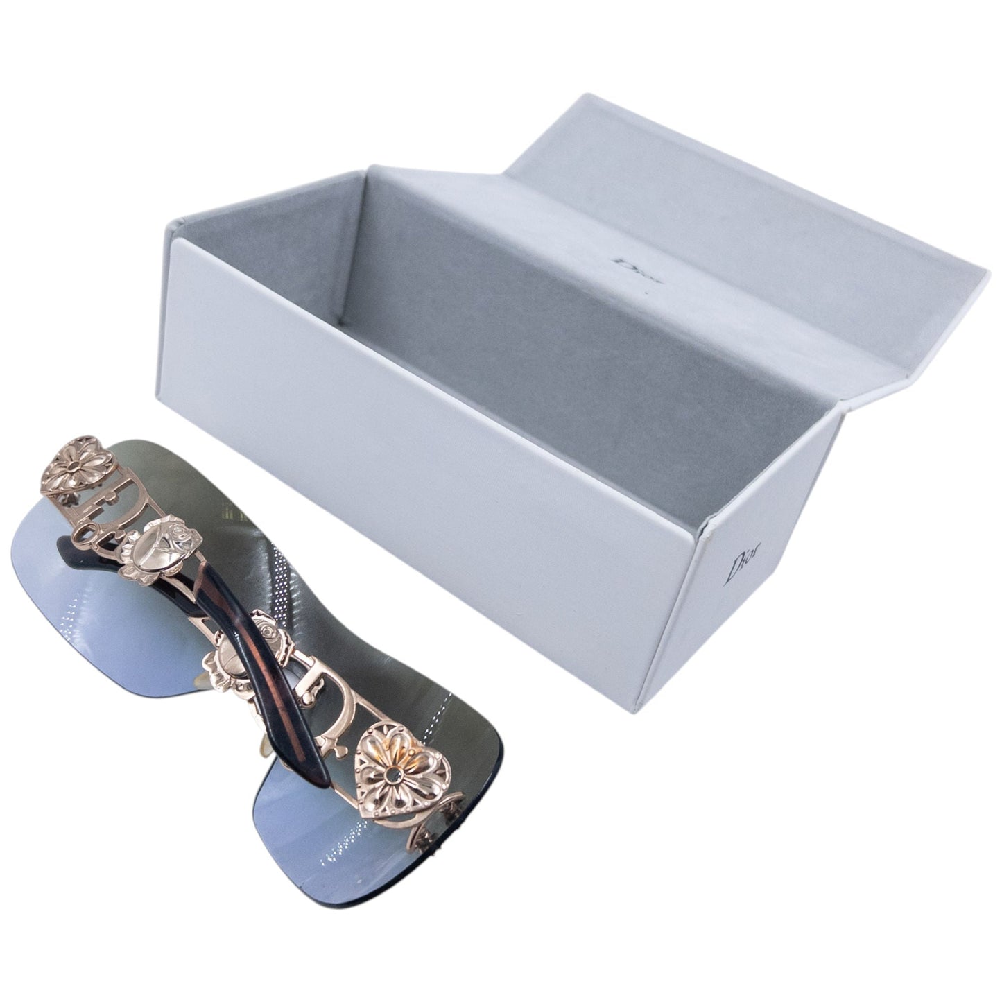 Vintage Dior Spuns Floral Rimless Sunglasses