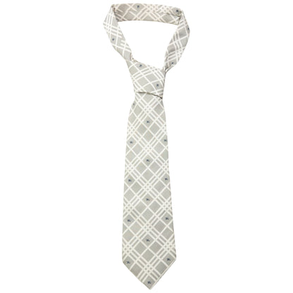 Vintage 2000s Burberry Nova Check Monogram Silk Tie | O/S, Grey