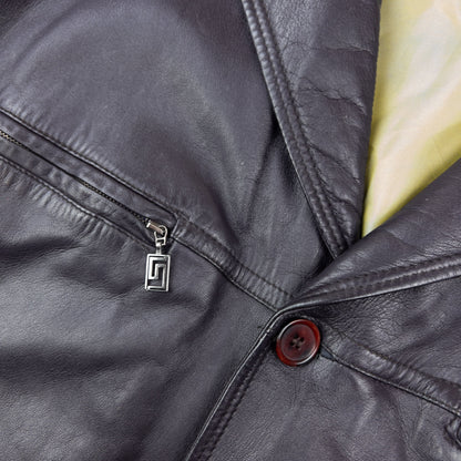 Vintage 2000s Versace Classic V2 Leather Jacket Size XXL | XXL, Green