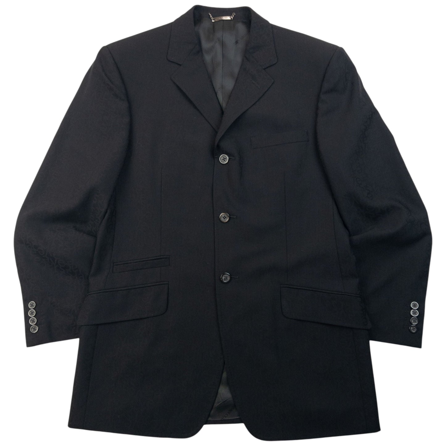 Vintage 2000s Versace Classic Monogram Jacket & Trousers Suit Set Size L | Large, Black