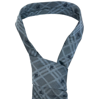 Vintage 2000s Burberry Nova Check Monogram Silk Tie | O/S, Blue