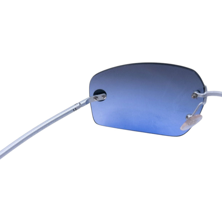 Vintage 2000s Chanel Rimless Sunglasses | O/S, Blue