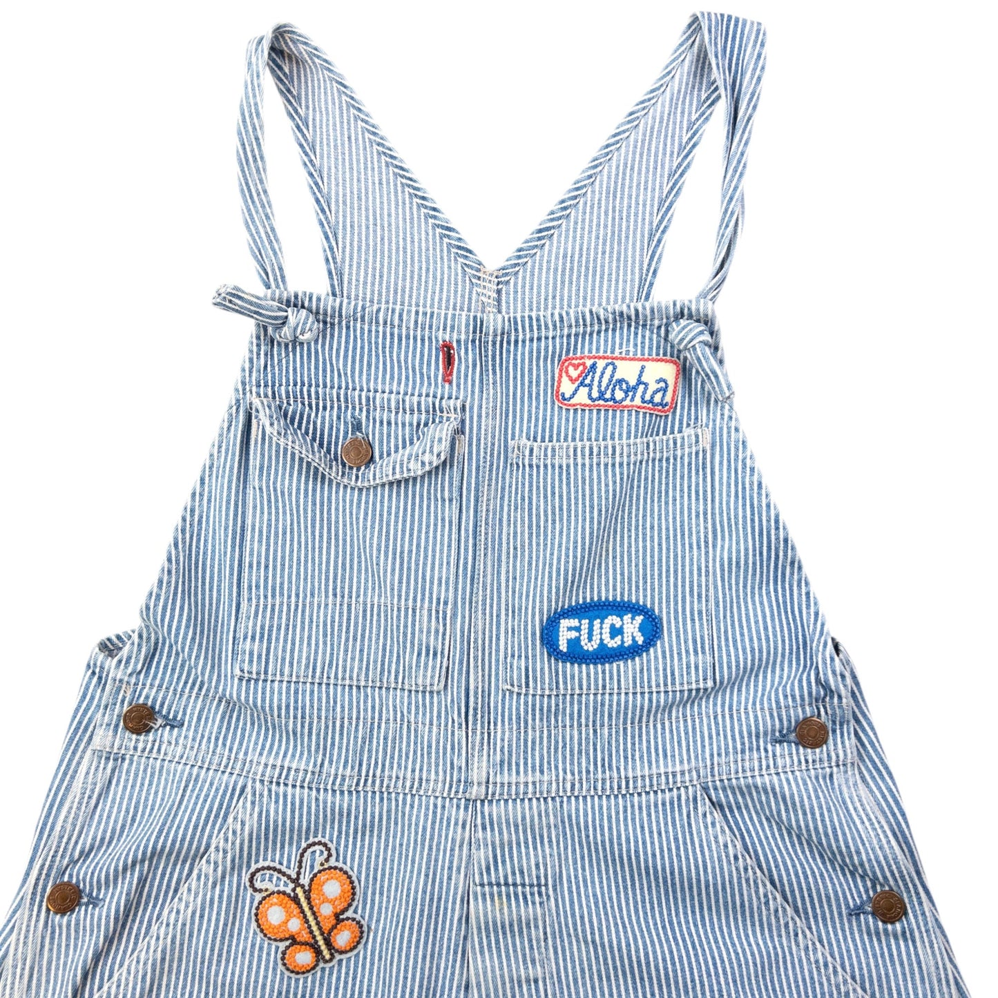 Vintage 90s Hysteric Glamour Embroidered Denim Dungarees Size S | Small, Blue