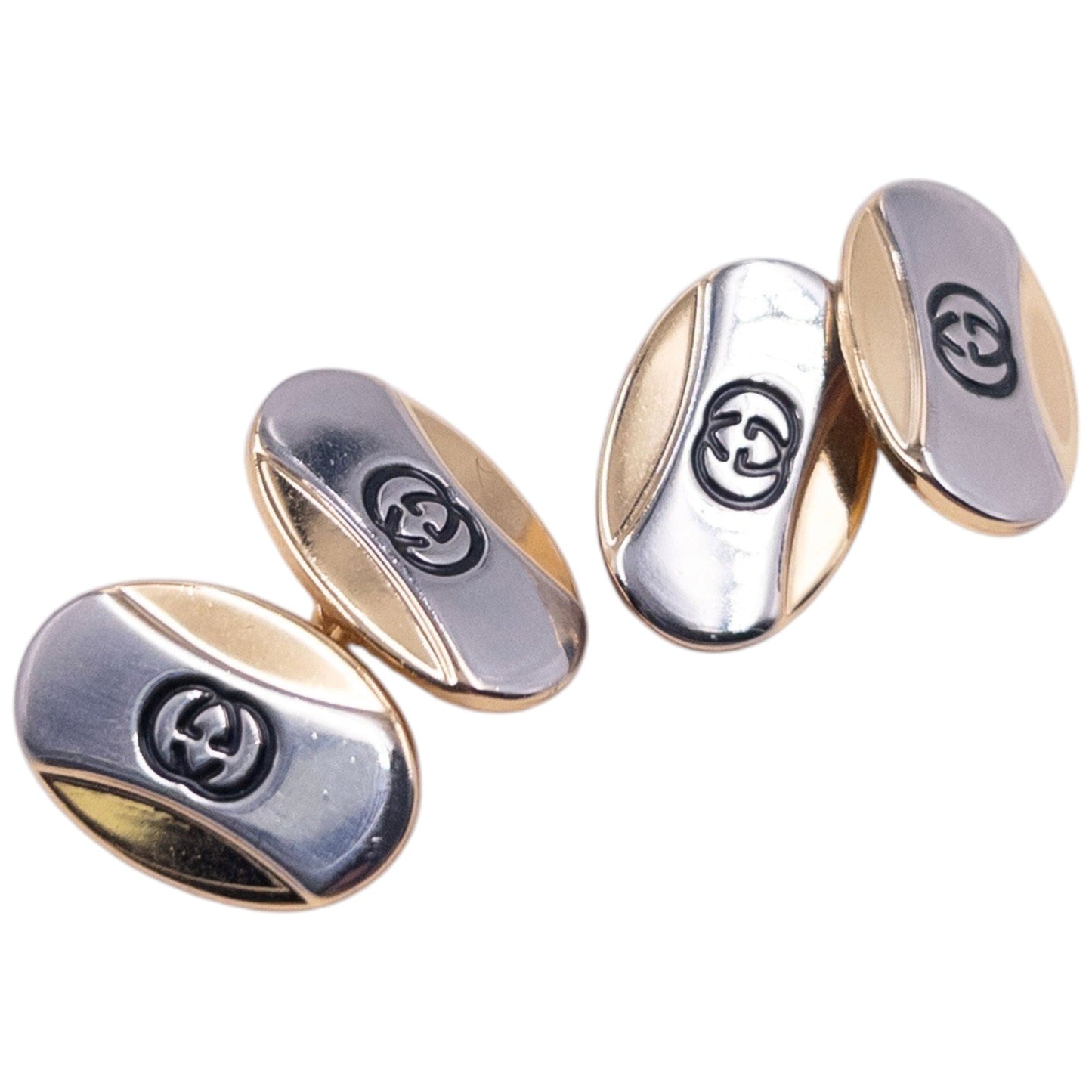 Vintage 90s Gucci Embossed Chain Link Cuff Links | O/S, Gold