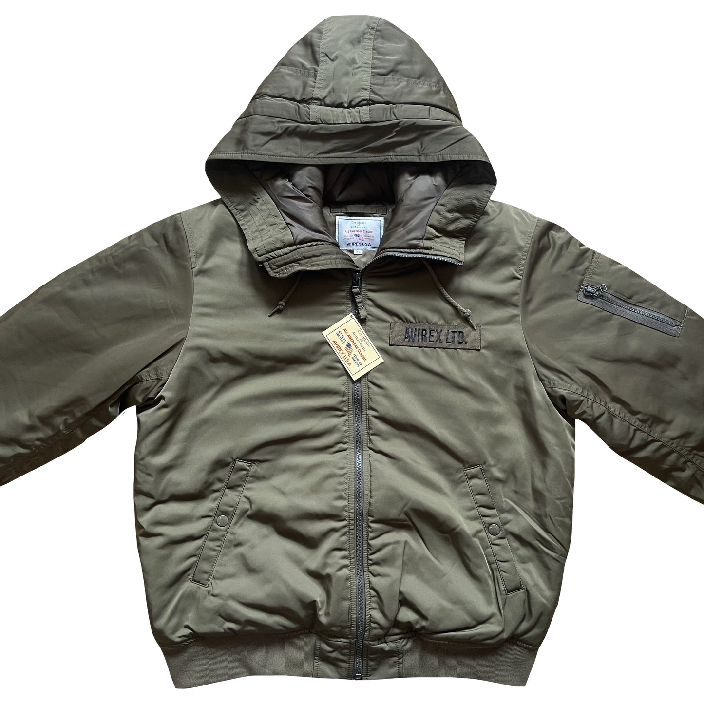 Avirex Padded Bomber Jacket With Hood - L