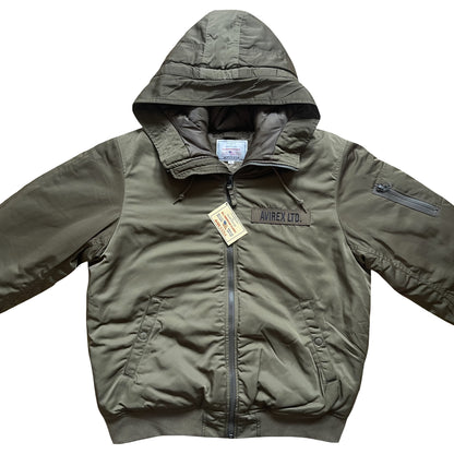 Avirex Padded Bomber Jacket With Hood - L