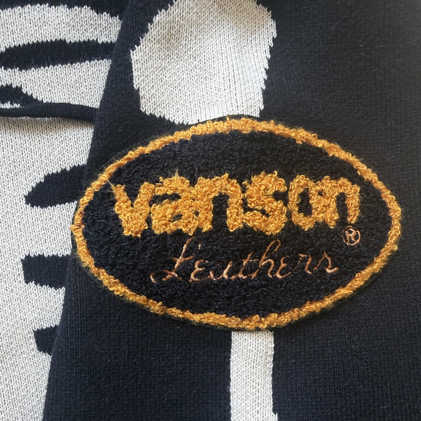 Vanson Leathers 14G Knitted Skeleton Hoodie - M | Medium, Black and White